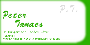 peter tanacs business card